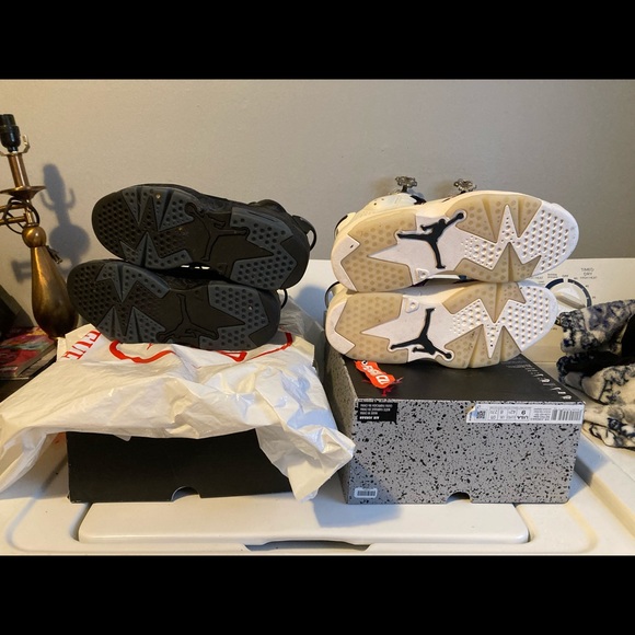 2 pairs of Jordan 6s